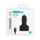 АЗУ-2USB Prime Line 2,1A + кабель micro USB, черн