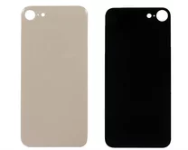 Задняя крышка (стекло) iPhone 8 (4.7) (c увел. вырезом) золото 1кл