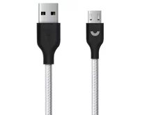 Кабель Prime Line microUSB - USB нейлон, серебро, 1м