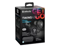 Bluetooth стереогарнитура Defender Twins 638 (черный)