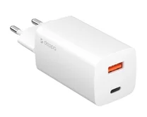 СЗУ-1USB + 1USB-C Deppa PD 3.0, QC 3.0, 65W, GaN, белый