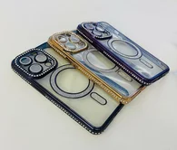 Чехол iPhone 15 Pro Max Glitter MagSafe (фиолетовый)