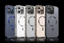 Чехол iPhone 15 Pro Njoyny Metall MagSafe (белый)