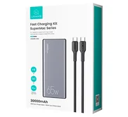 Внешний АКБ 30000 mAh Usams PB59 65W  + кабель Type-C-Type-C, черный