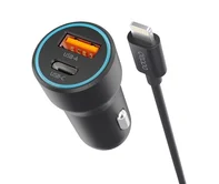 АЗУ-1USB + USB-C Deppa + кабель USB-C - Lightning (MFI), PD 3.0, QC 3.0, 20W, 1,2м, черный, 11297