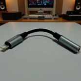 Переходник- адаптер Lightning - 3.5 jack, металл, графит, Deppa, 72407